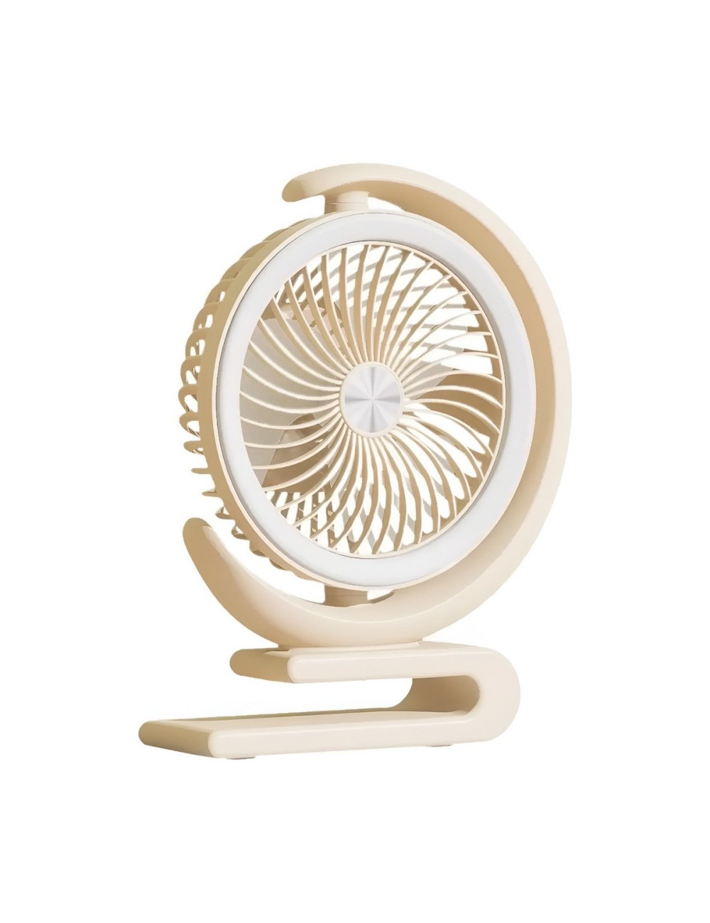 Ventilador Recargable De Escritorio 360 Grados Con Luz Led