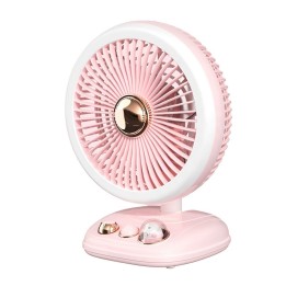 Ventilador Recargable Kawaii Luz Led Escritorio Portatil Usb