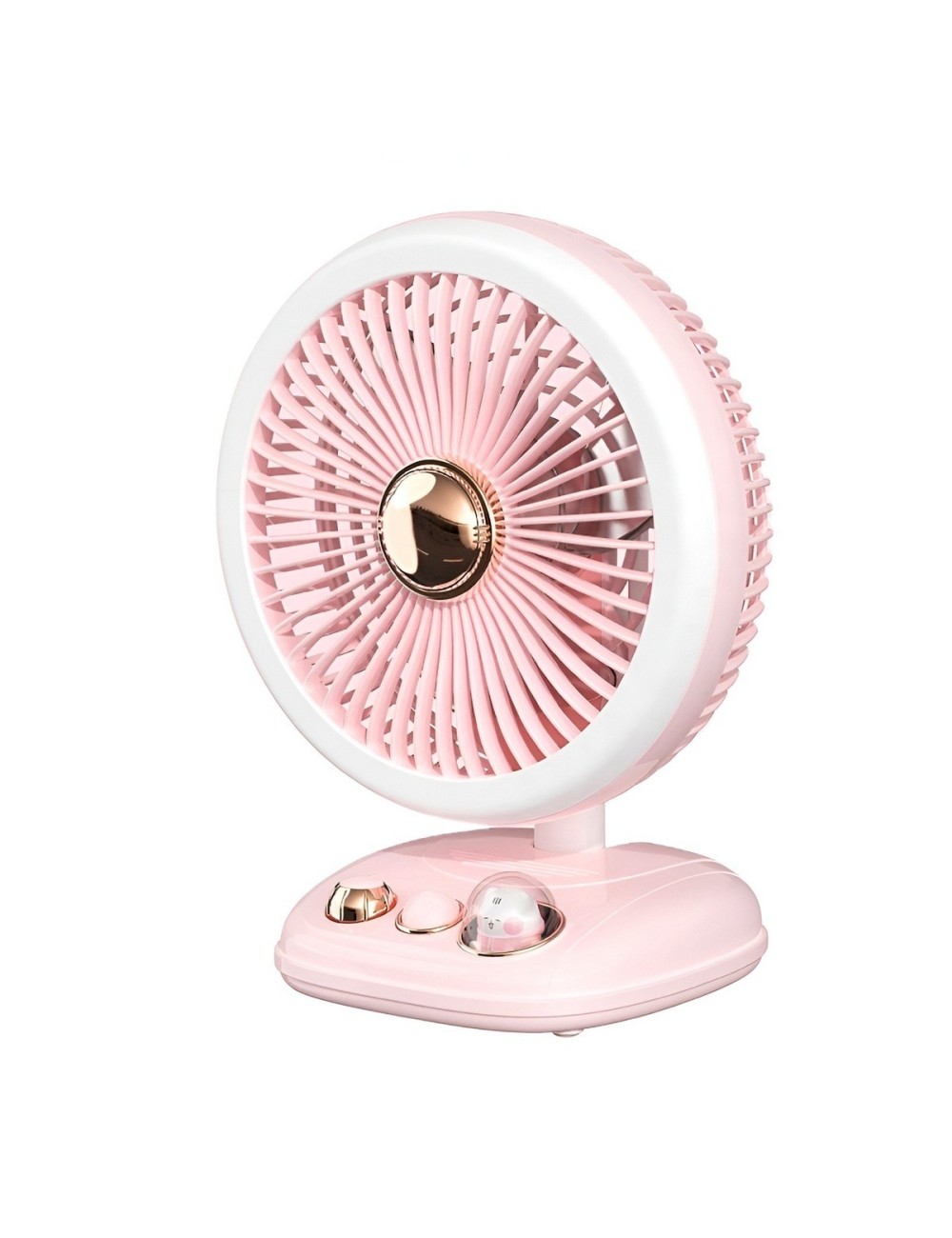 Ventilador Recargable Kawaii Luz Led Escritorio Portatil Usb