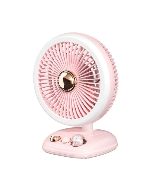 Ventilador Recargable Kawaii Luz Led Escritorio Portatil Usb