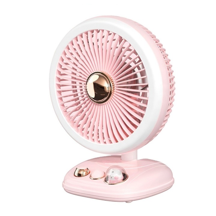 Ventilador Recargable Kawaii Luz Led Escritorio Portatil Usb