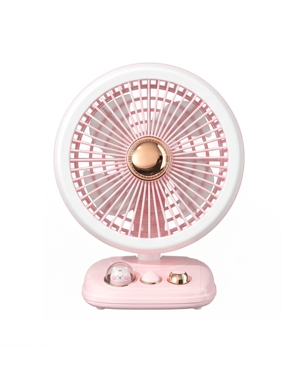 Ventilador Recargable Kawaii Luz Led Escritorio Portatil Usb