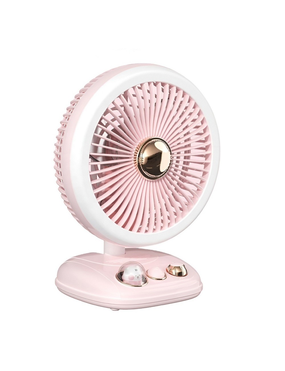 Ventilador Recargable Kawaii Luz Led Escritorio Portatil Usb