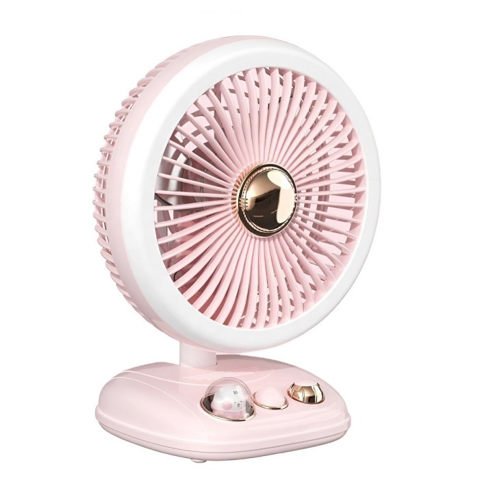 Ventilador Recargable Kawaii Luz Led Escritorio Portatil Usb