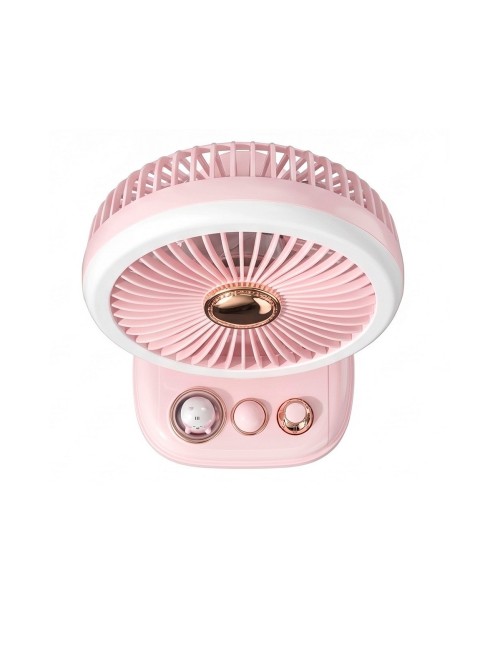Ventilador Recargable Kawaii Luz Led Escritorio Portatil Usb