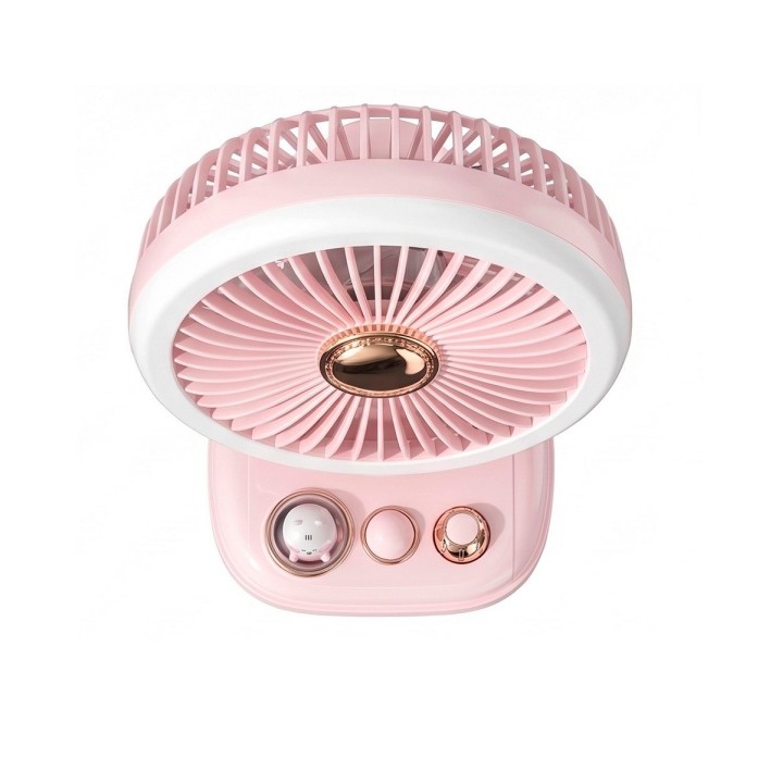 Ventilador Recargable Kawaii Luz Led Escritorio Portatil Usb