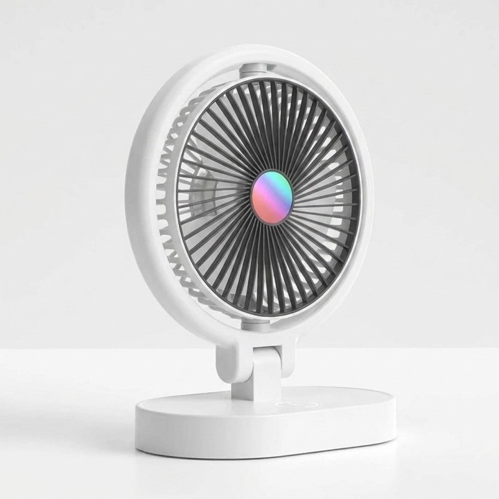 Ventilador Recargable Lámpara Led Escritorio Mesa Portátil