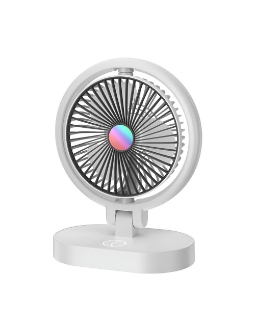 Ventilador Recargable Lámpara Led Escritorio Mesa Portátil