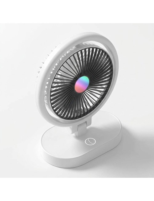 Ventilador Recargable Lámpara Led Escritorio Mesa Portátil
