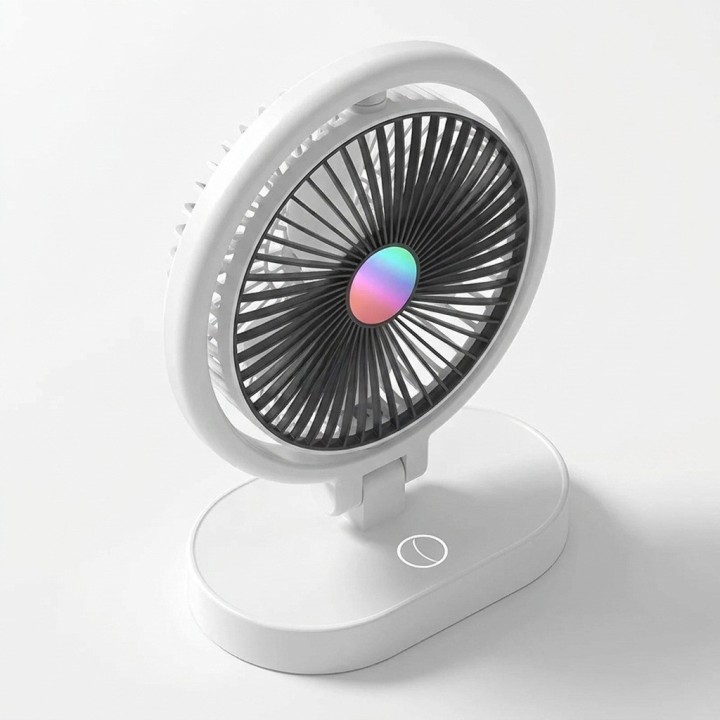 Ventilador Recargable Lámpara Led Escritorio Mesa Portátil