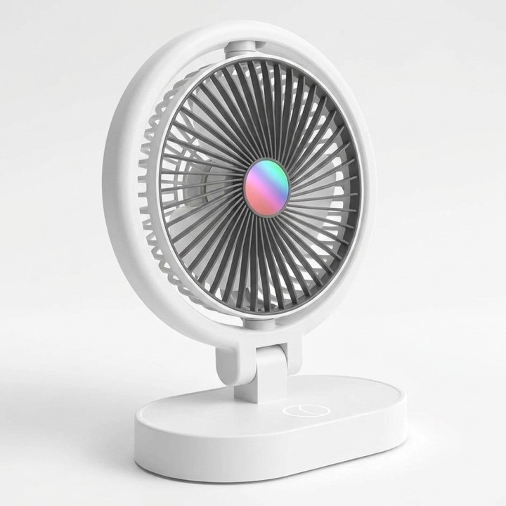 Ventilador Recargable Lámpara Led Escritorio Mesa Portátil