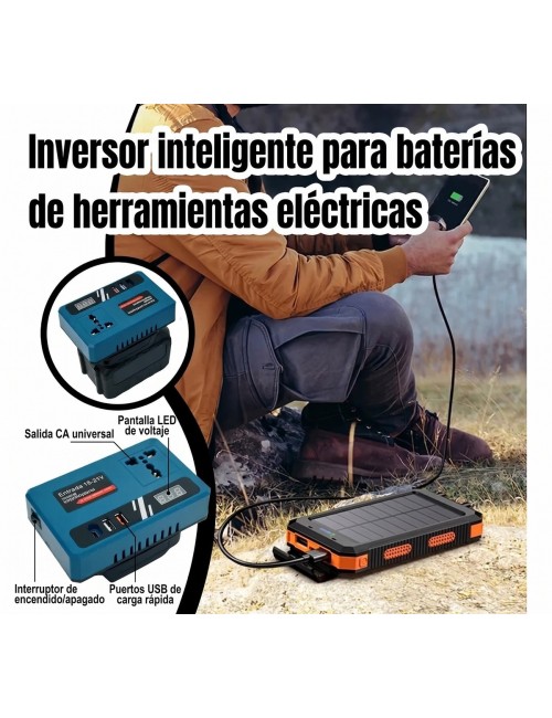 Inversor De Corriente Bateria 21v 3.0ah A 110v Usb Tipo C