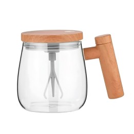 Mug Pocillo Mezclador Automático Recargable Vidrio Premium