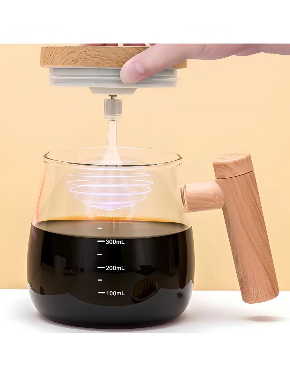 Mug Pocillo Mezclador Automático Recargable Vidrio Premium