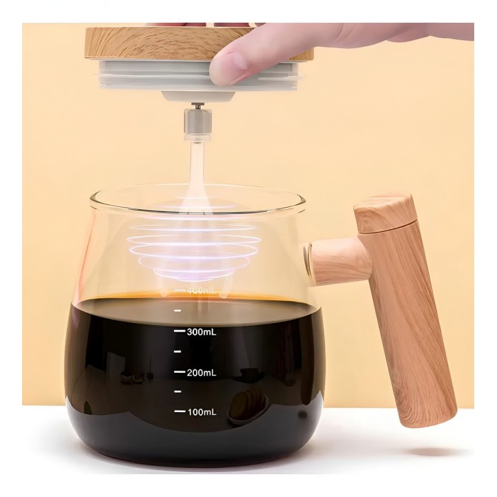 Mug Pocillo Mezclador Automático Recargable Vidrio Premium