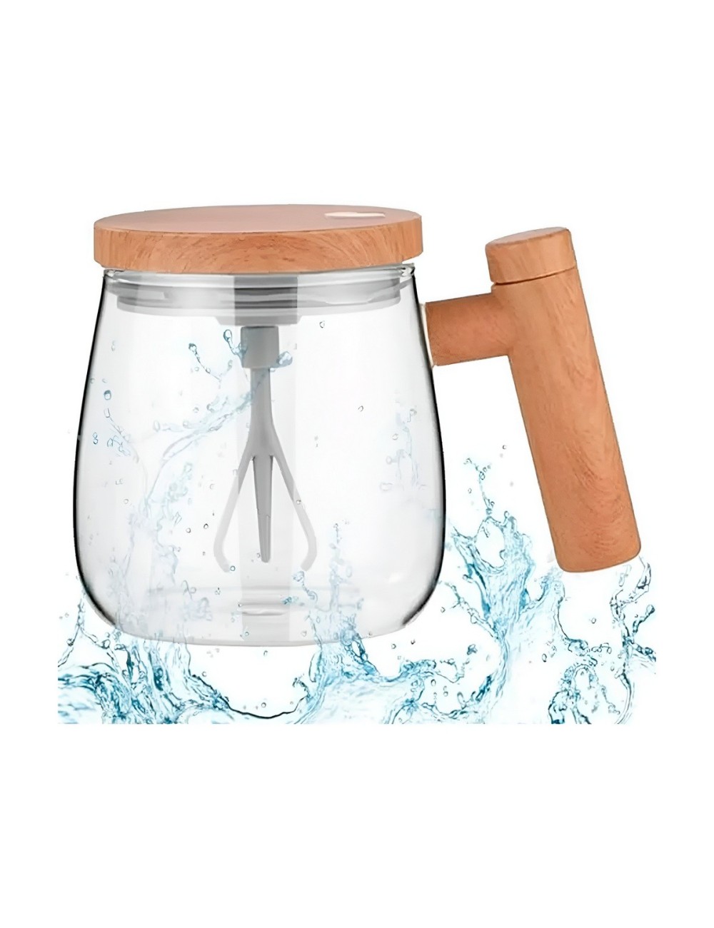 Mug Pocillo Mezclador Automático Recargable Vidrio Premium