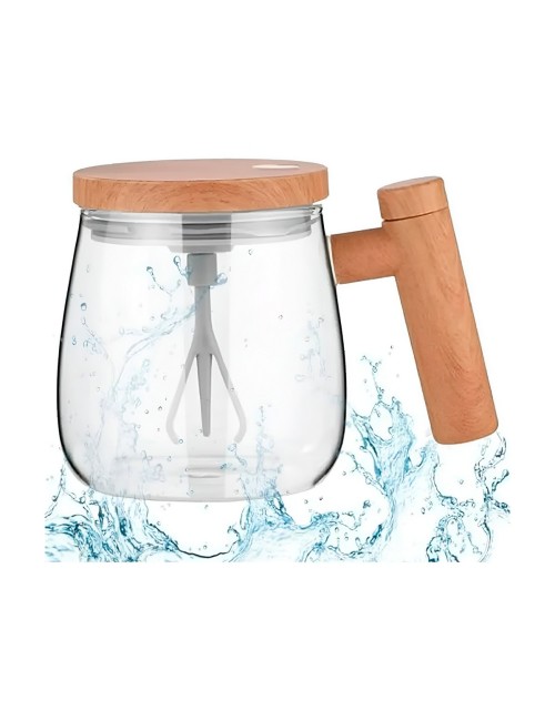 Mug Pocillo Mezclador Automático Recargable Vidrio Premium