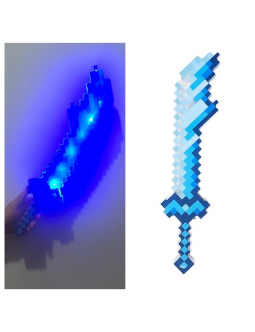 Espada De Juguete Estilo Pixeles Con Luz Led Y Sonido Niños