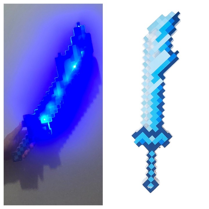 Espada De Juguete Estilo Pixeles Con Luz Led Y Sonido Niños