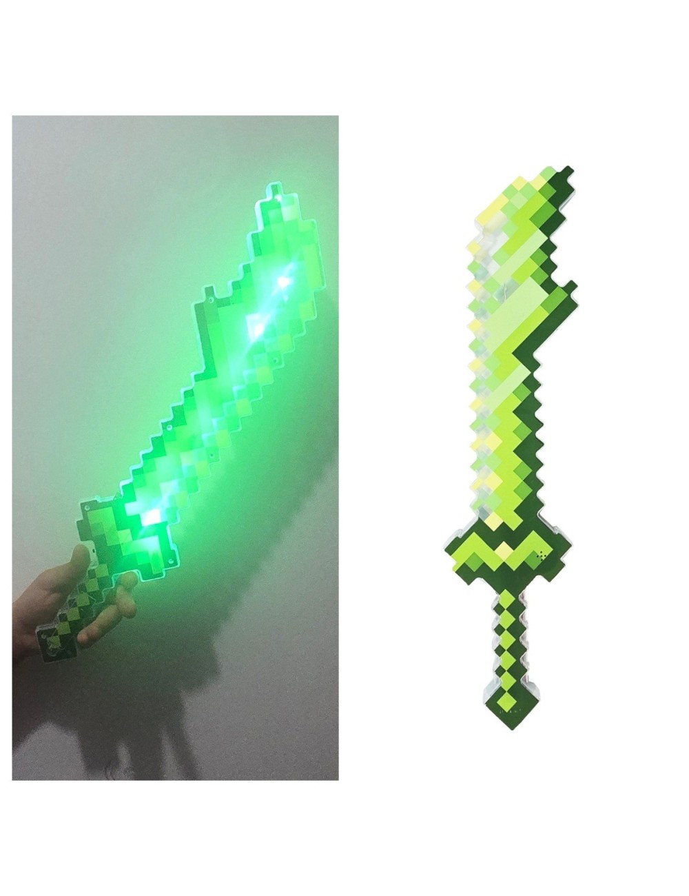 Espada De Juguete Estilo Pixeles Con Luz Led Y Sonido Niños