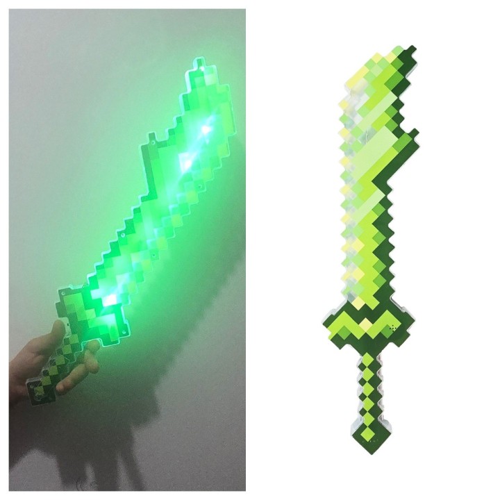 Espada De Juguete Estilo Pixeles Con Luz Led Y Sonido Niños