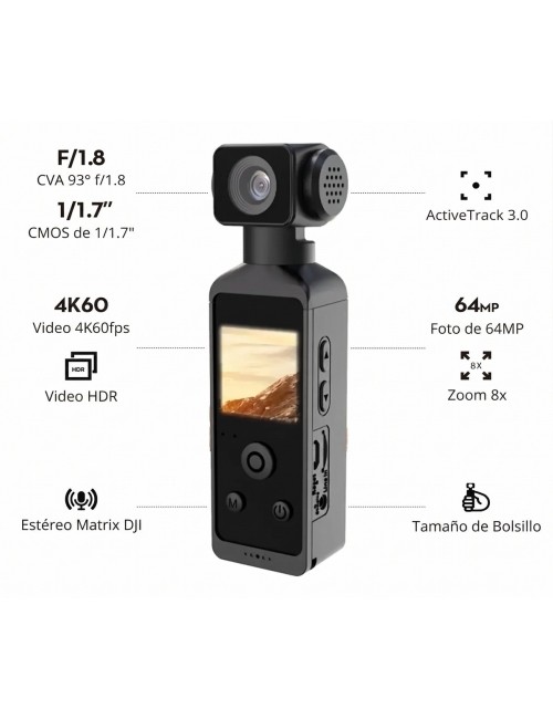 Cámara De Acción De Bolsillo 4k Wifi Gimbal Inteligente