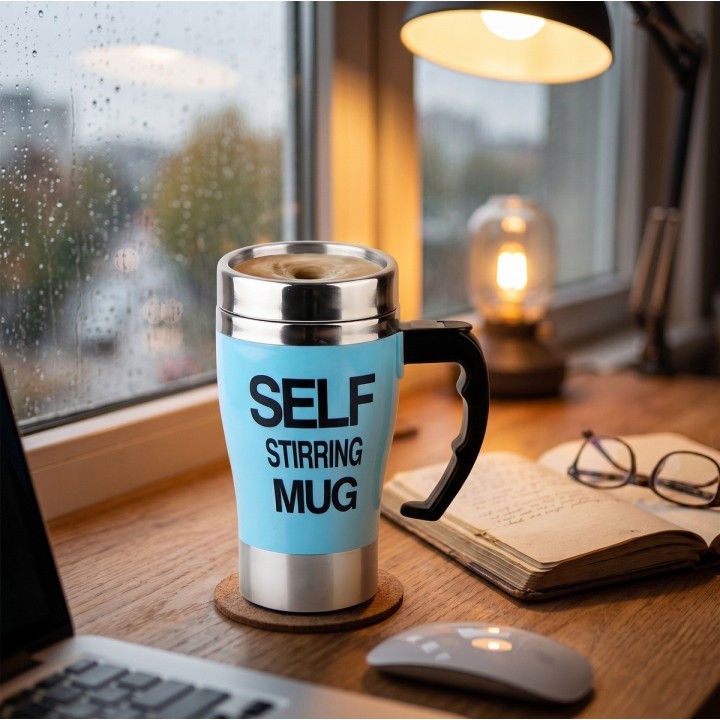 Mug Pocillo Mezclador Automático Termo Acero Inoxidable