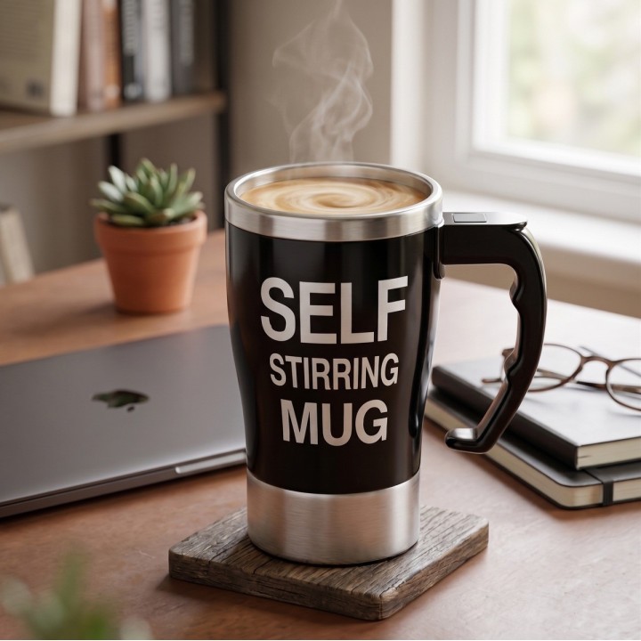 Mug Pocillo Mezclador Automático Termo Acero Inoxidable