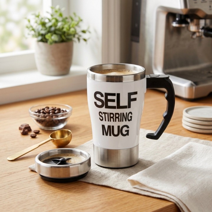 Mug Pocillo Mezclador Automático Termo Acero Inoxidable