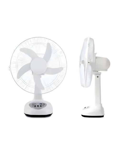 Ventilador Recargable 14 Pulgadas Panel Solar Luz Led Usb