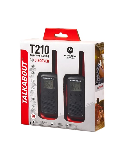 Walkie-talkie Motorola T210 T210 De 2 Radios Y Frecuencia Frs/gmrs. - Negro Con Rojo