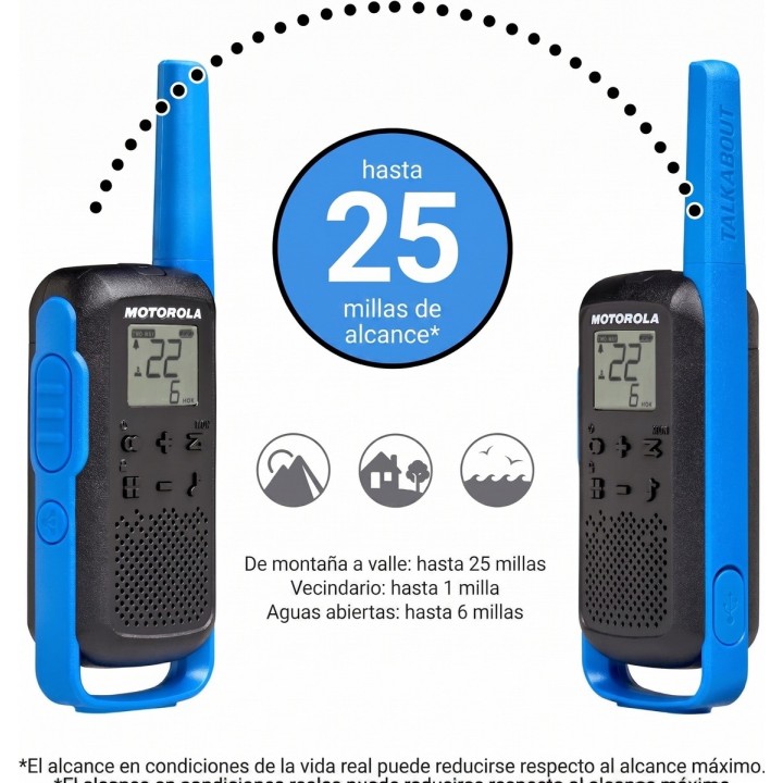 Walkie-talkie Motorola Talkabout T270 de 2 radios - negro