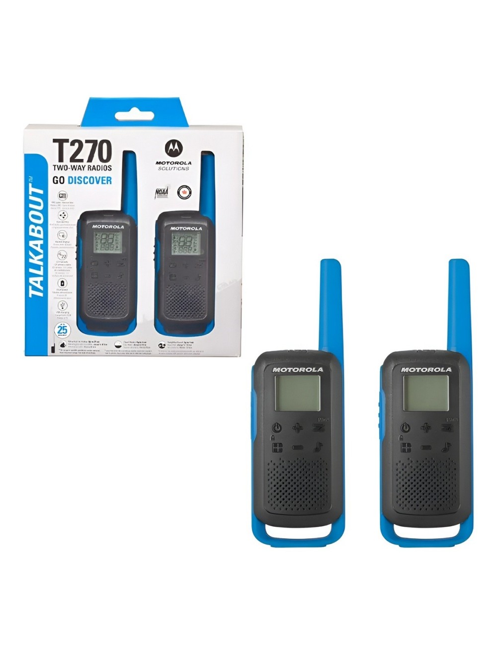 Walkie-talkie Motorola Talkabout T270 de 2 radios - negro