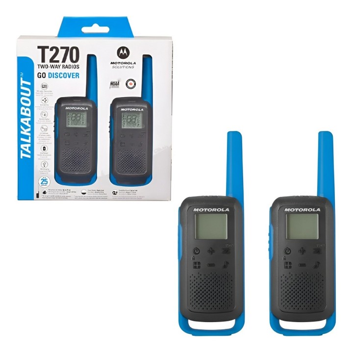 Walkie-talkie Motorola Talkabout T270 de 2 radios - negro