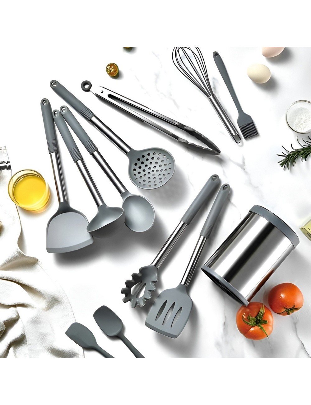 Set Juego De Utensilios De Cocina Silicona 12 Piezas Base