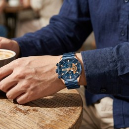 Reloj G-force Gr8402 Cronógrafo De Acero + Estuche Premium