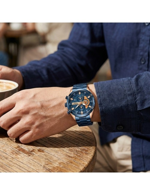 Reloj G-force Gr8402 Cronógrafo De Acero + Estuche Premium