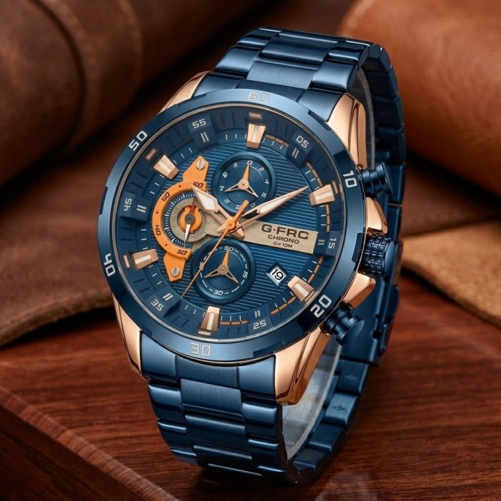 Reloj G-force Gr8402 Cronógrafo De Acero + Estuche Premium
