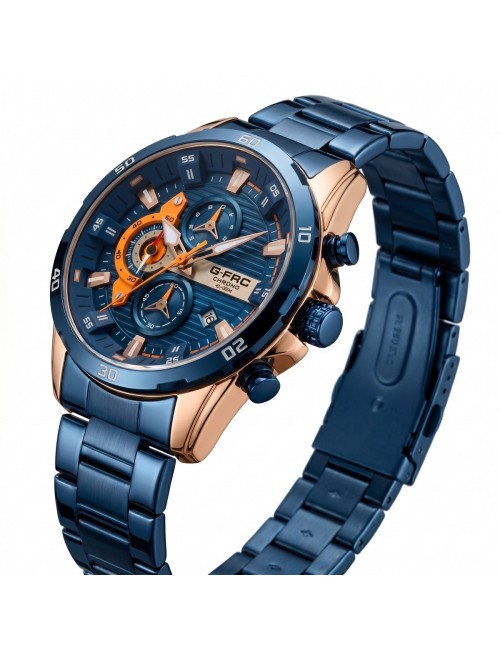 Reloj G-force Gr8402 Cronógrafo De Acero + Estuche Premium