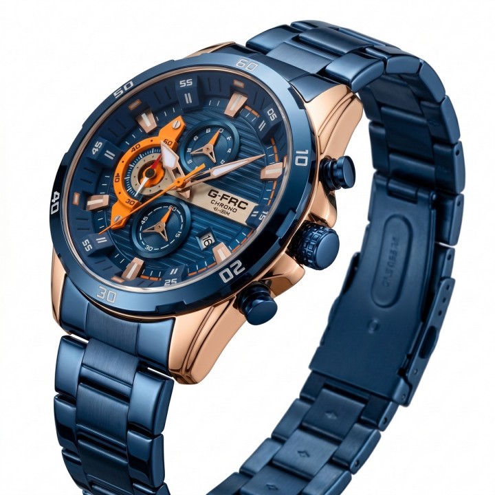 Reloj G-force Gr8402 Cronógrafo De Acero + Estuche Premium
