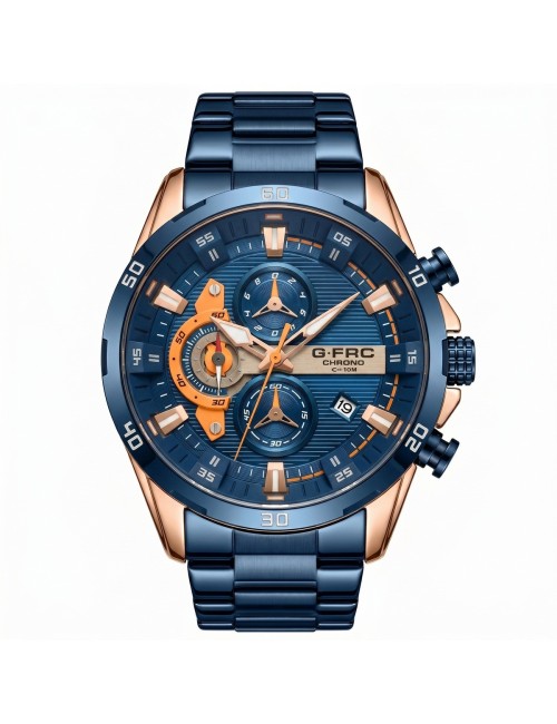 Reloj G-force Gr8402 Cronógrafo De Acero + Estuche Premium