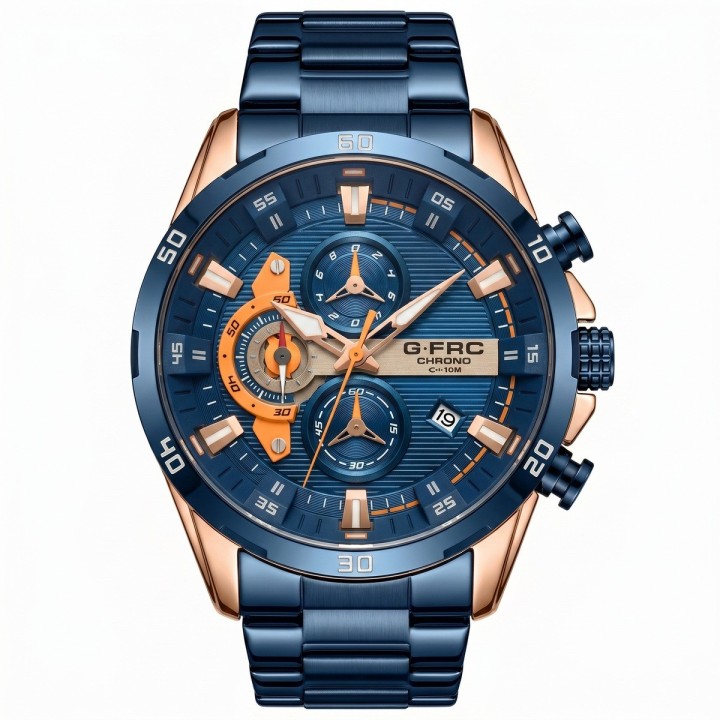 Reloj G-force Gr8402 Cronógrafo De Acero + Estuche Premium
