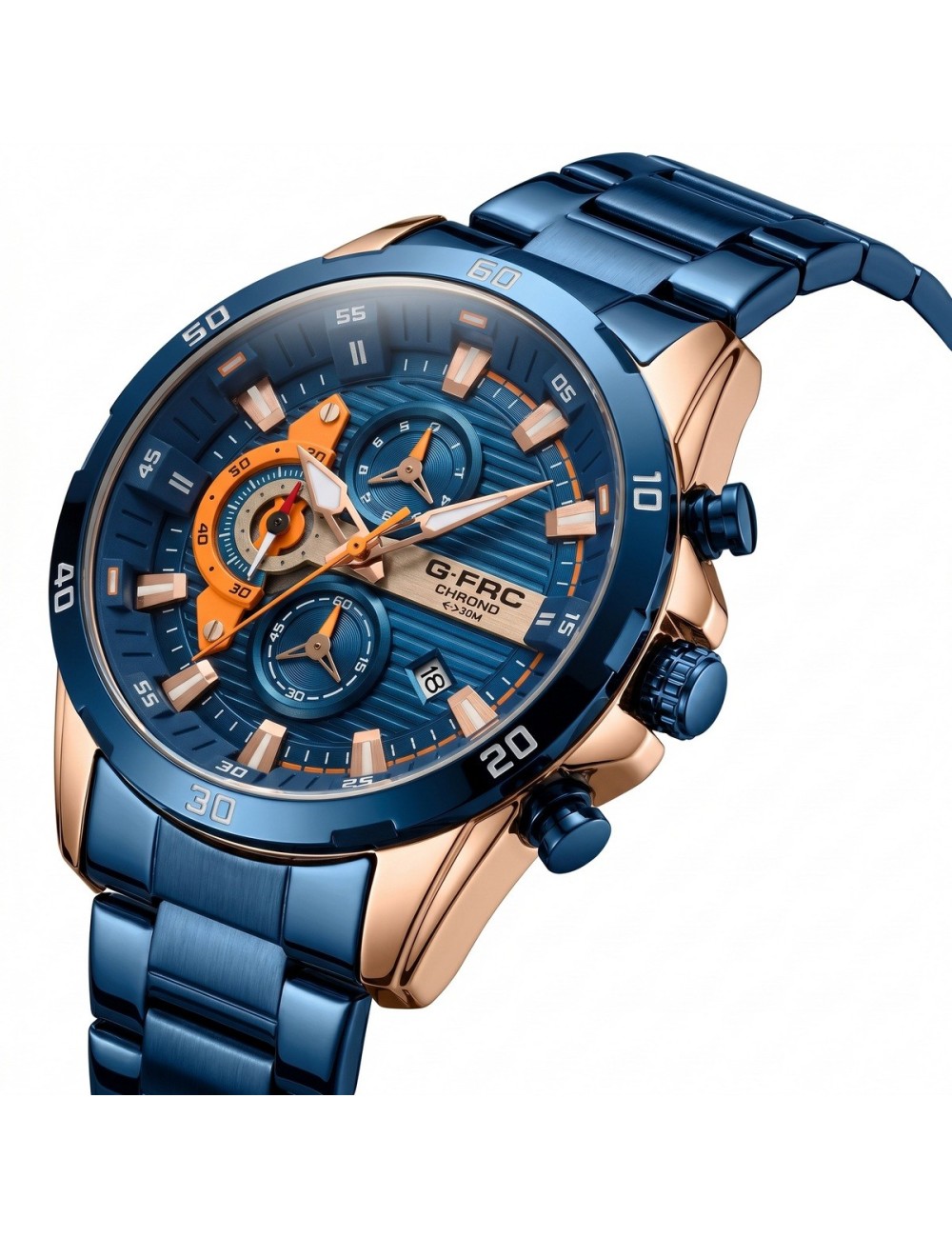 Reloj G-force Gr8402 Cronógrafo De Acero + Estuche Premium