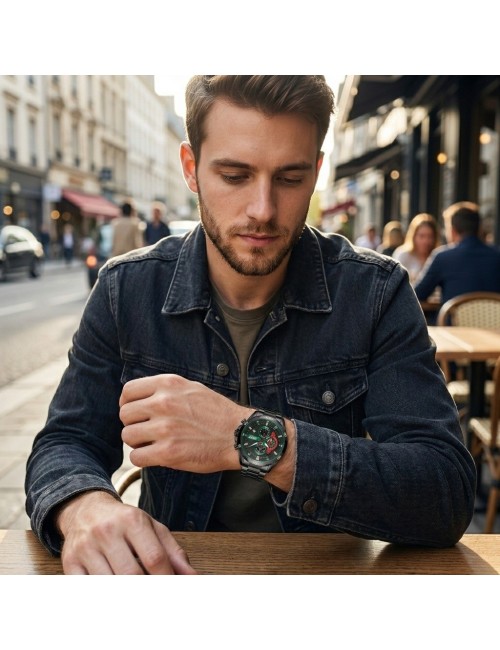 Reloj G-force Gr8402 Cronógrafo De Acero + Estuche Premium