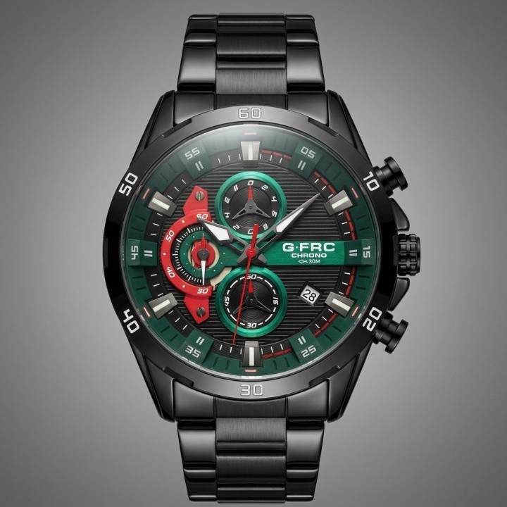 Reloj G-force Gr8402 Cronógrafo De Acero + Estuche Premium