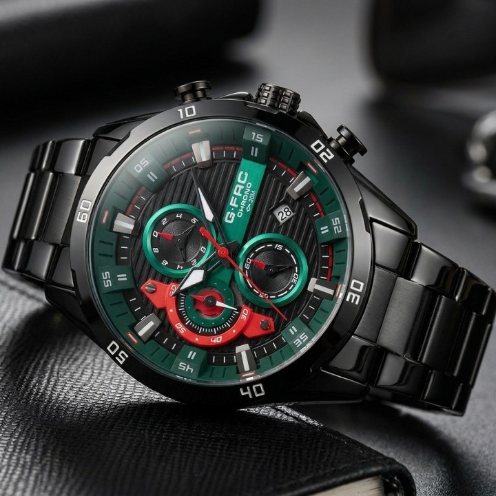 Reloj G-force Gr8402 Cronógrafo De Acero + Estuche Premium