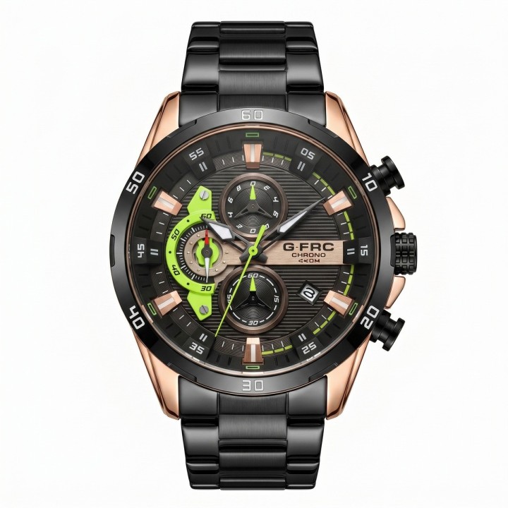 Reloj G-force Gr8402 Cronógrafo De Acero + Estuche Premium