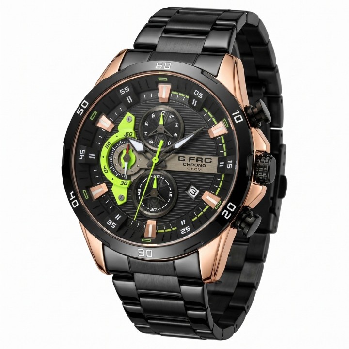 Reloj G-force Gr8402 Cronógrafo De Acero + Estuche Premium