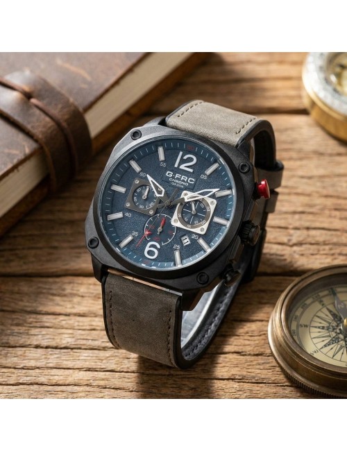 Reloj G-force Gr8398 Cronógrafo Cuero + Estuche Premium