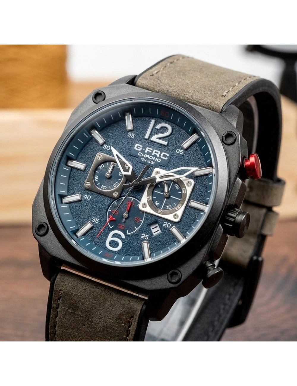Reloj G-force Gr8398 Cronógrafo Cuero + Estuche Premium